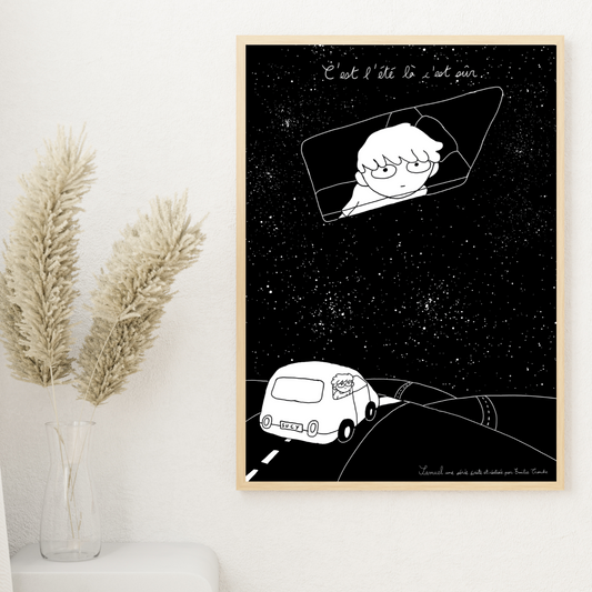 Affiche géante "C'est l'été là c'est sûr - ciel étoilé" A1