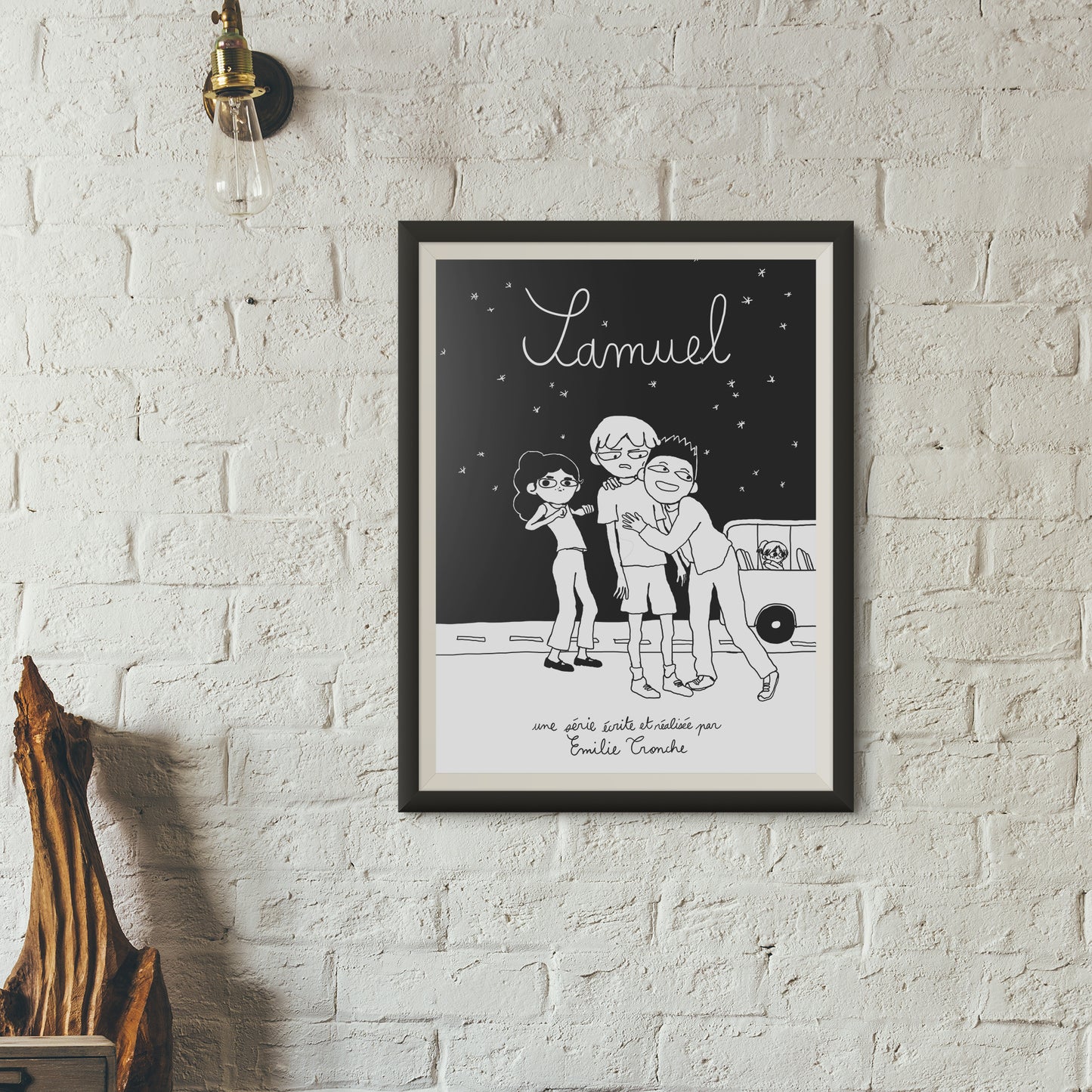 Affiche Samuel, Berenice et Corentin devant le bus