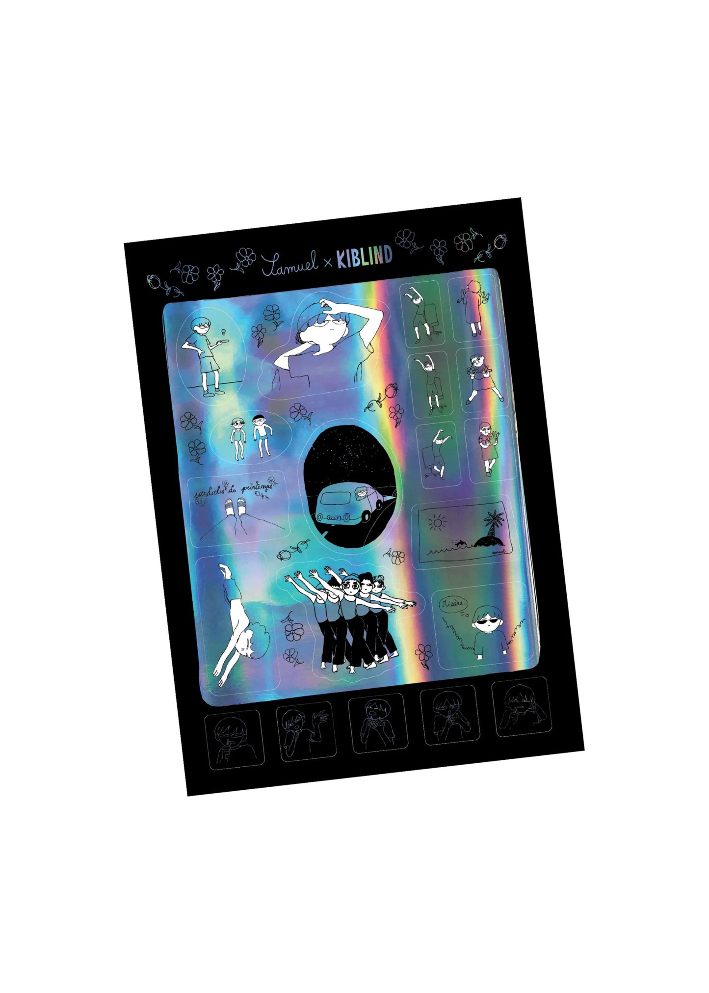 AFFICHE EN RISOGRAPHIE "EYE IN THE SKY" X KIBLIND + PLANCHE DE STICKERS HOLOGRAPHIQUES