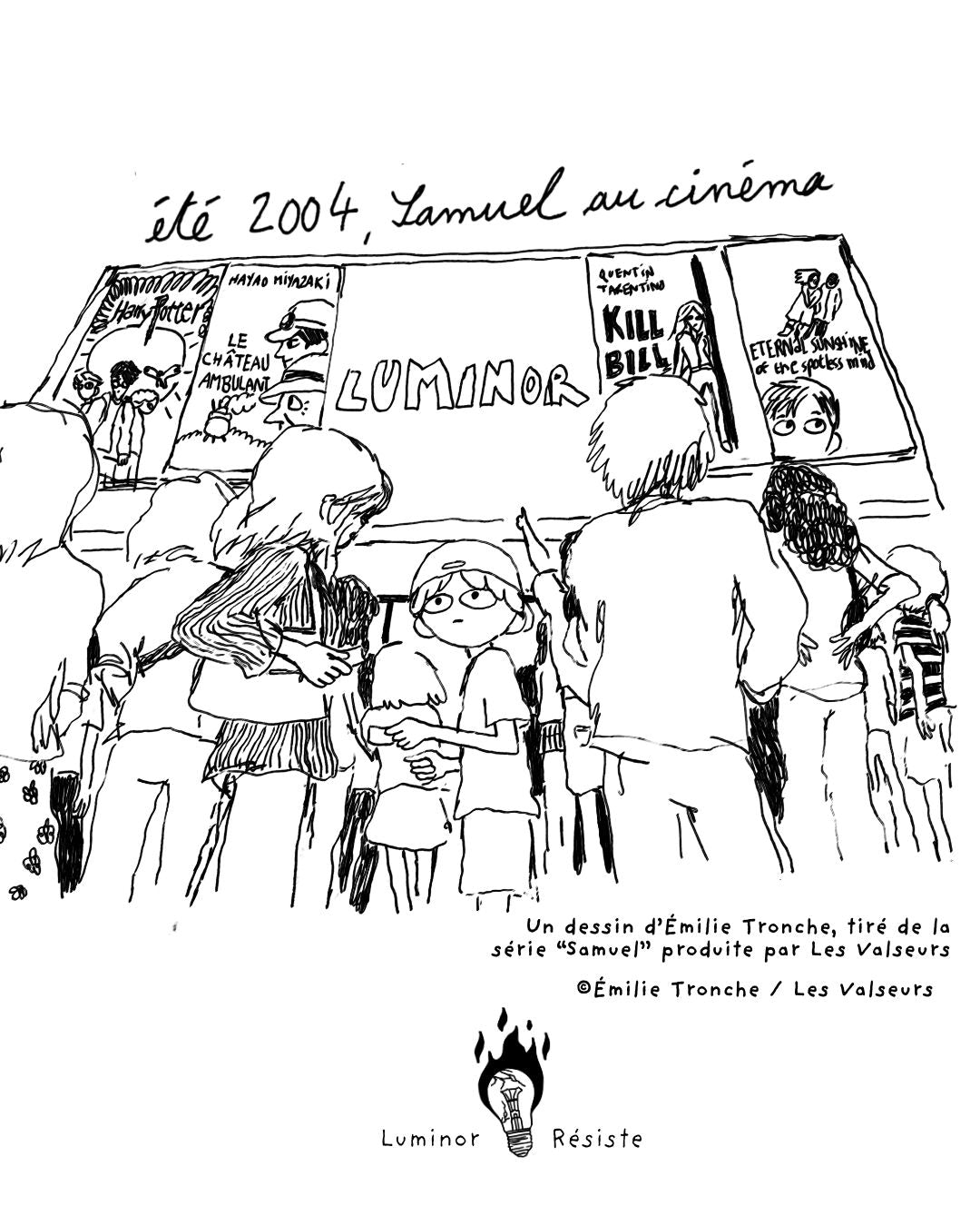 T-SHIRT "ÉTÉ 2004, SAMUEL AU CINÉMA" X LE LUMINOR