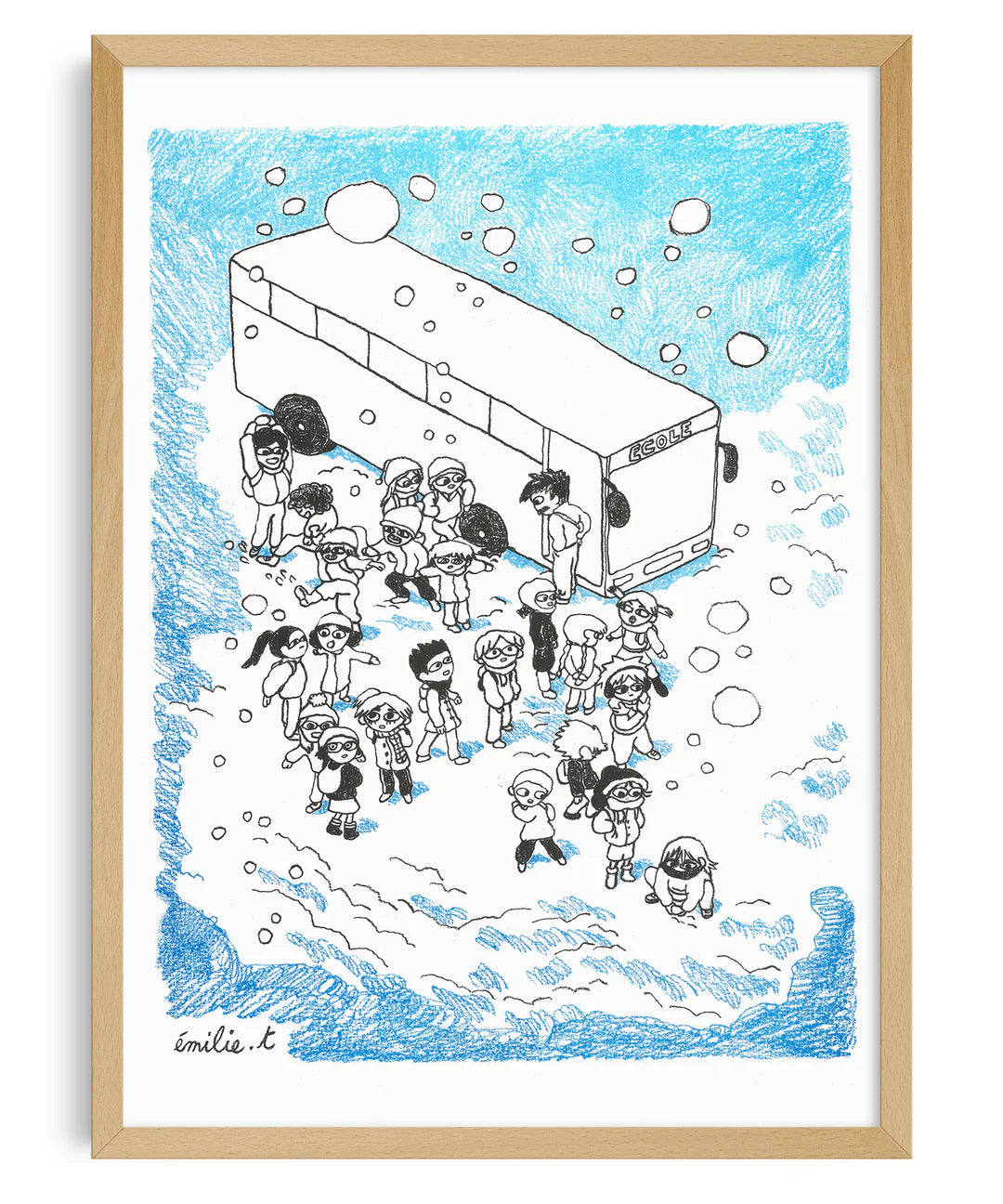 Affiche en risographie "Le Noël de Samuel" X Kiblind