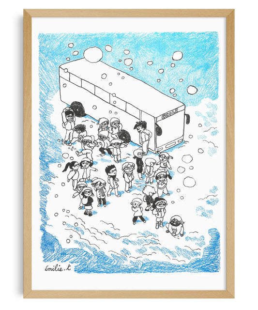 Affiche en risographie "Le Noël de Samuel" X Kiblind